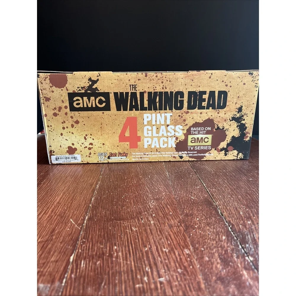 The Walking Dead, Pint Glass 4 Pack, Rick Glenn Daryl Michonne 16 oz,‎ New